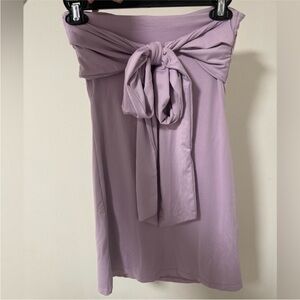 Lavender Strapless Dress with Bow Detail